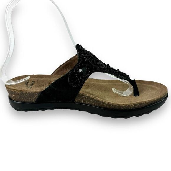 Dansko Pamela Black Jeweled Beaded Rhinestone Suede Toe Post Sandal 36 / 5.5 - 6 - Picture 11 of 14